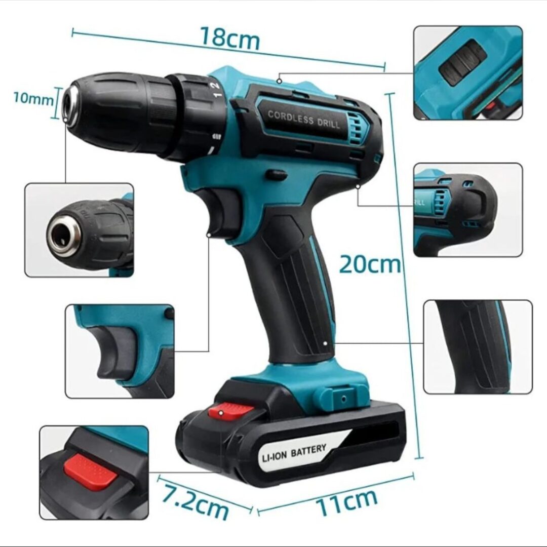 Taladro Atornillador Inalámbrico 48V con Maletín y Accesorios