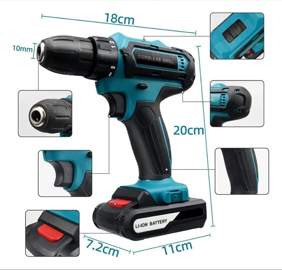 Taladro Atornillador Inalámbrico 48V con Maletín y Accesorios