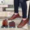 TRIO  ZAPATO CASUAL CORREA Y BILLETERA 💯CUERO - miel
