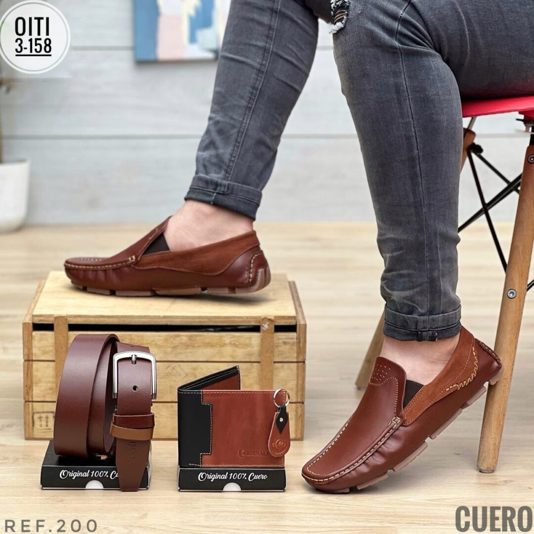 TRIO MOCASÍN BILLETERA  Y CORREA